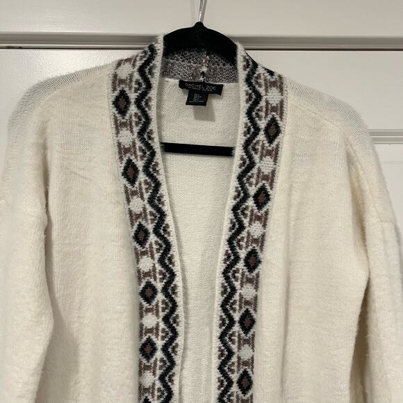 Rachel Zoe Women's Cardigan in Cream Brown Black Pattern Super Soft Size Small - Picture 3 of 7